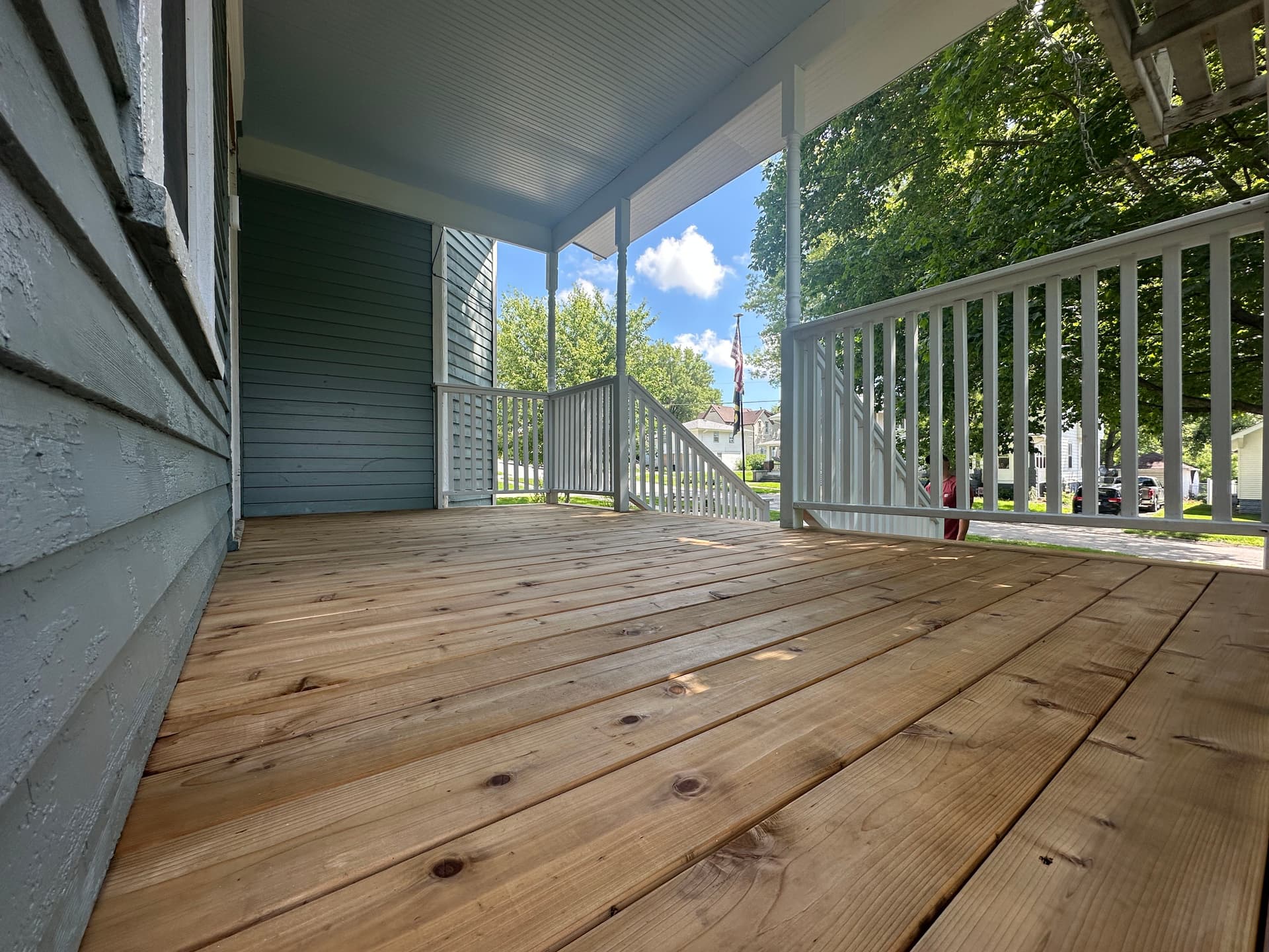 Fresh Stain on a Front Porch That Needed Some Love