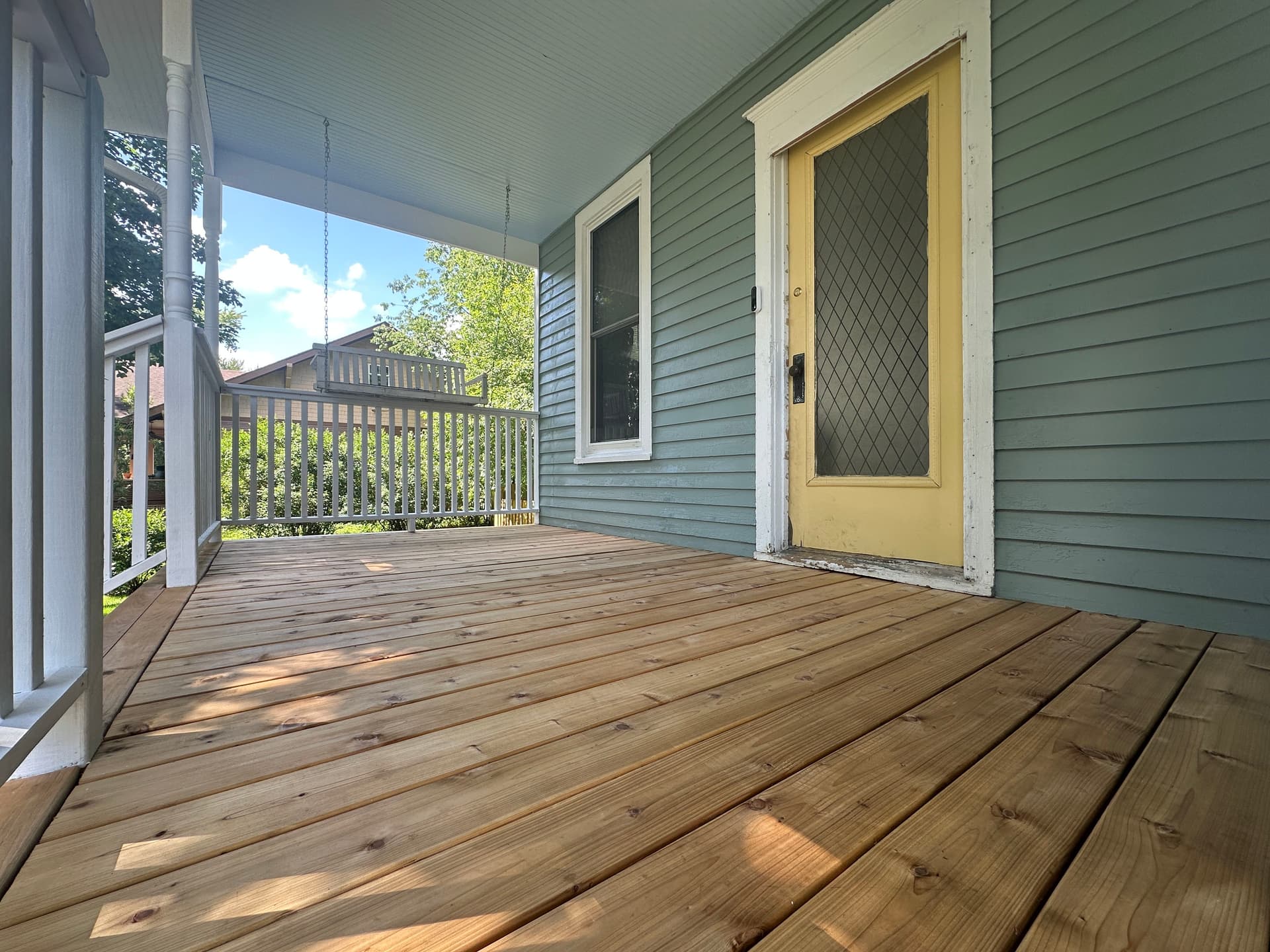 Fresh Stain on a Front Porch That Needed Some Love