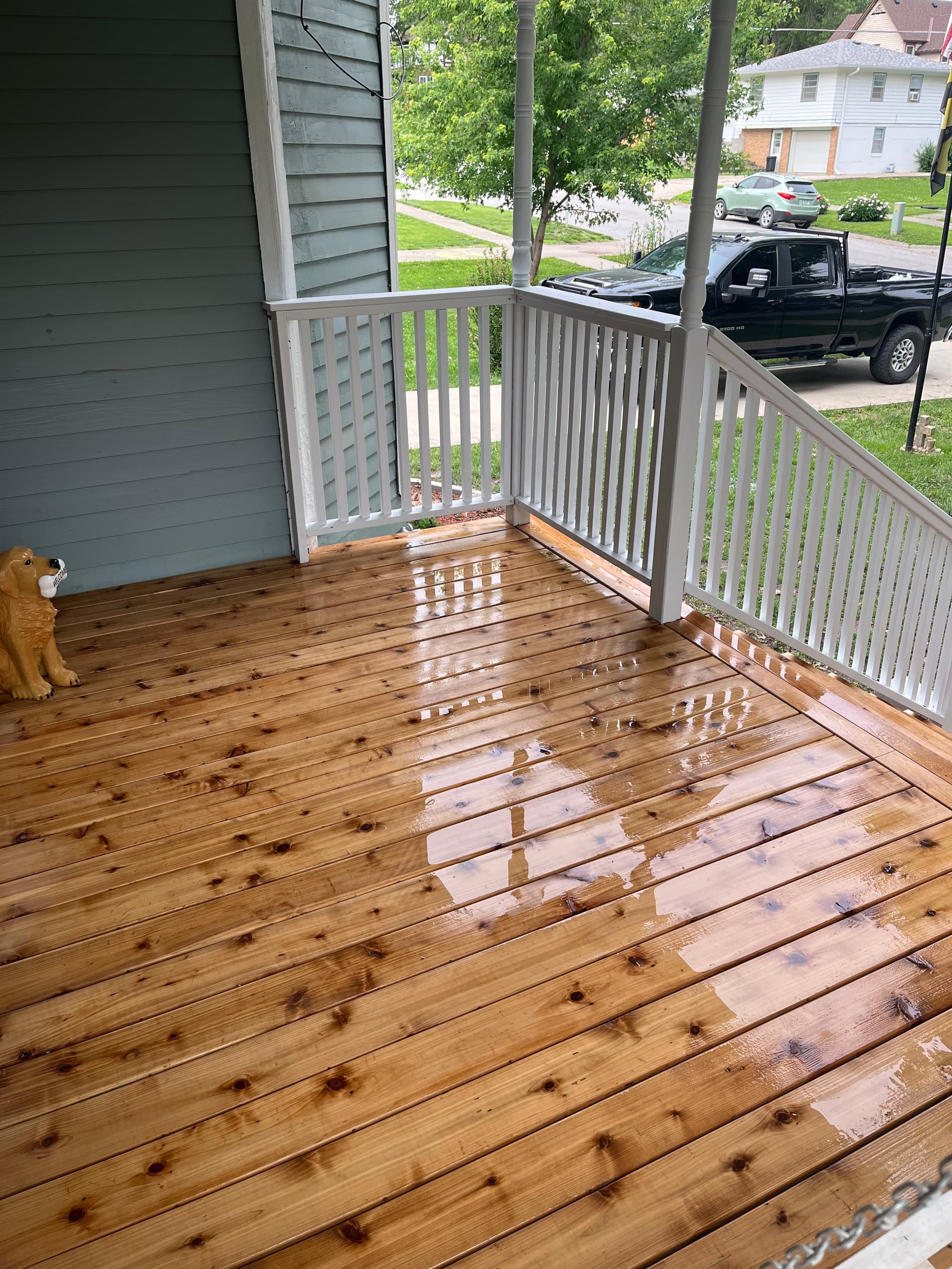 Gallery photos for Front Porch Rebuild with Fresh Cedar Decking and New Stairs: Image #6