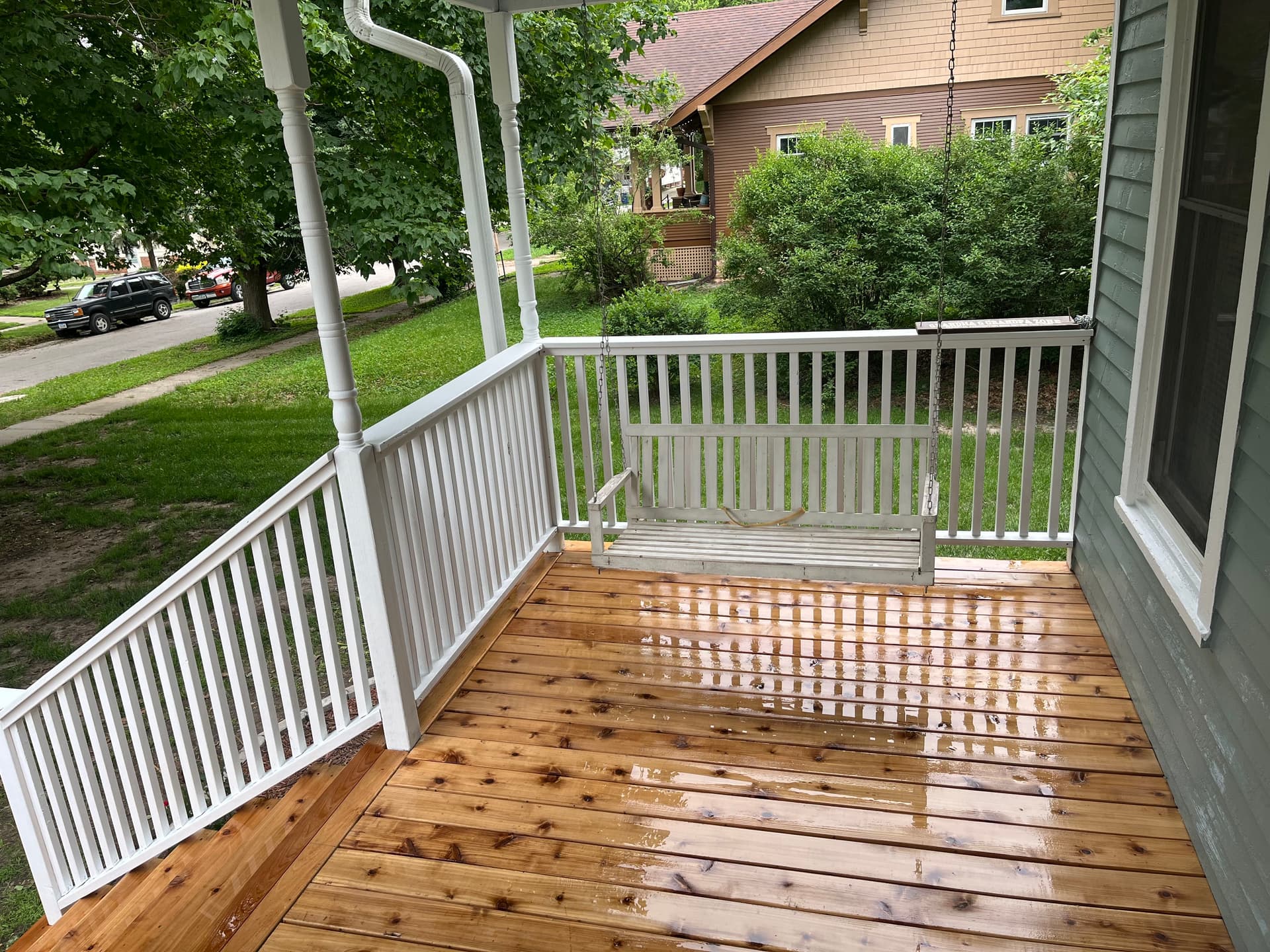 Gallery photos for Front Porch Rebuild with Fresh Cedar Decking and New Stairs: Image #5